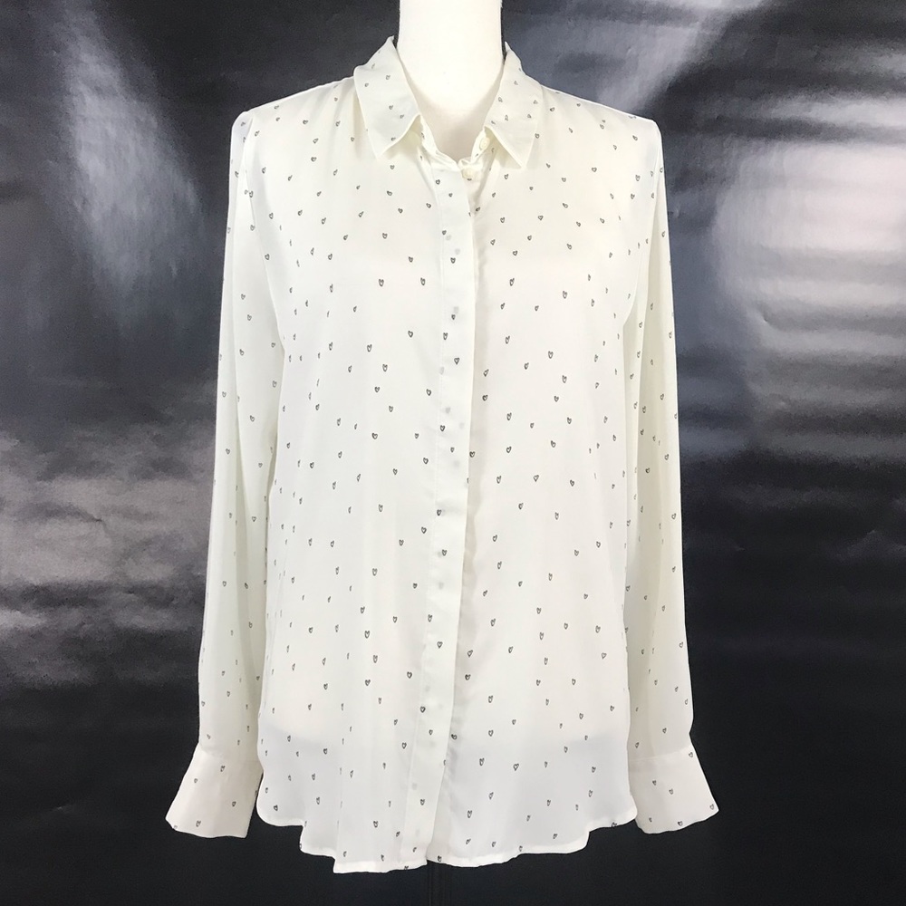 H&M White Long Button Down Shirt
